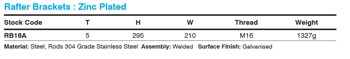 16mm rafter bracket Assembly